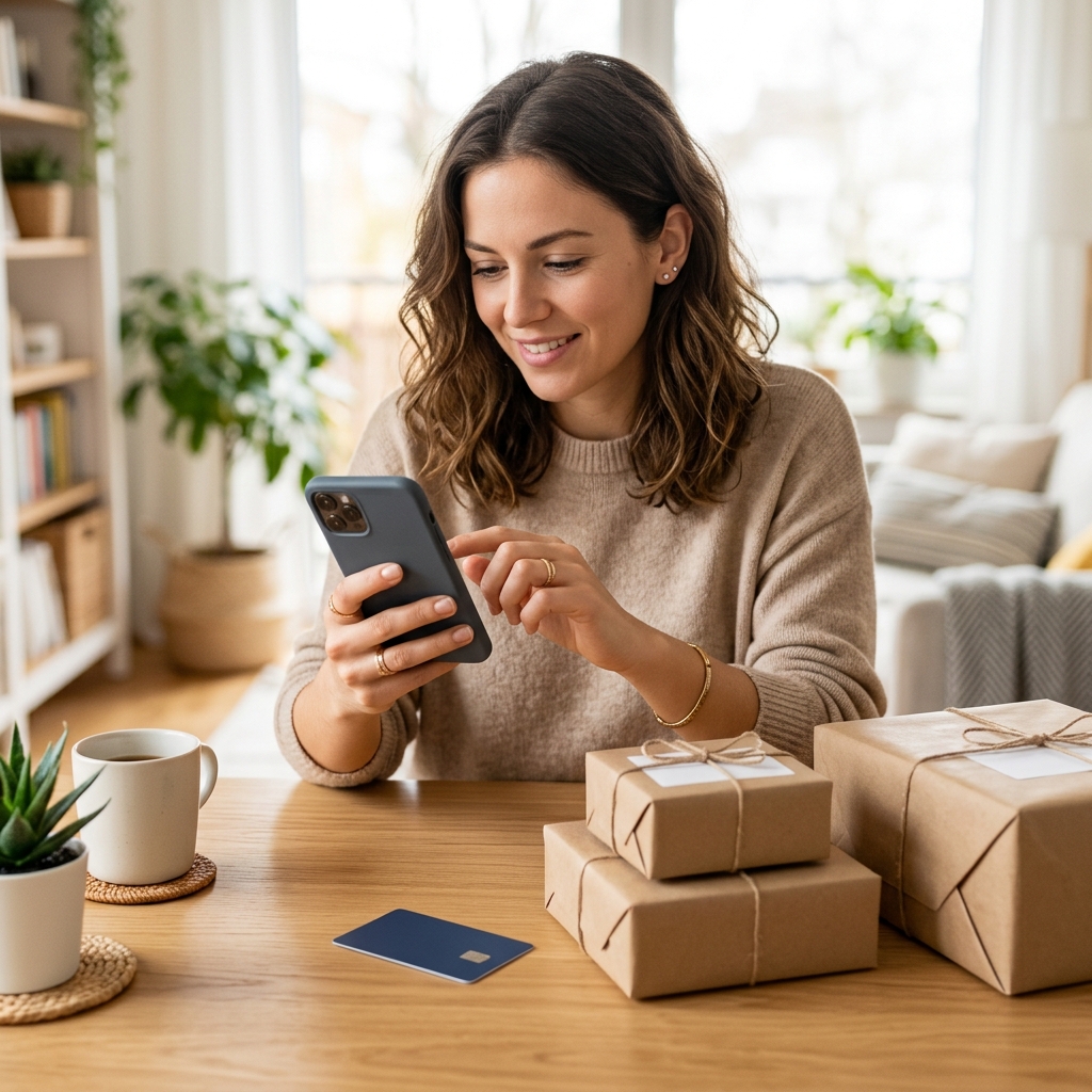 Shopping online from China using smartphone and laptop
