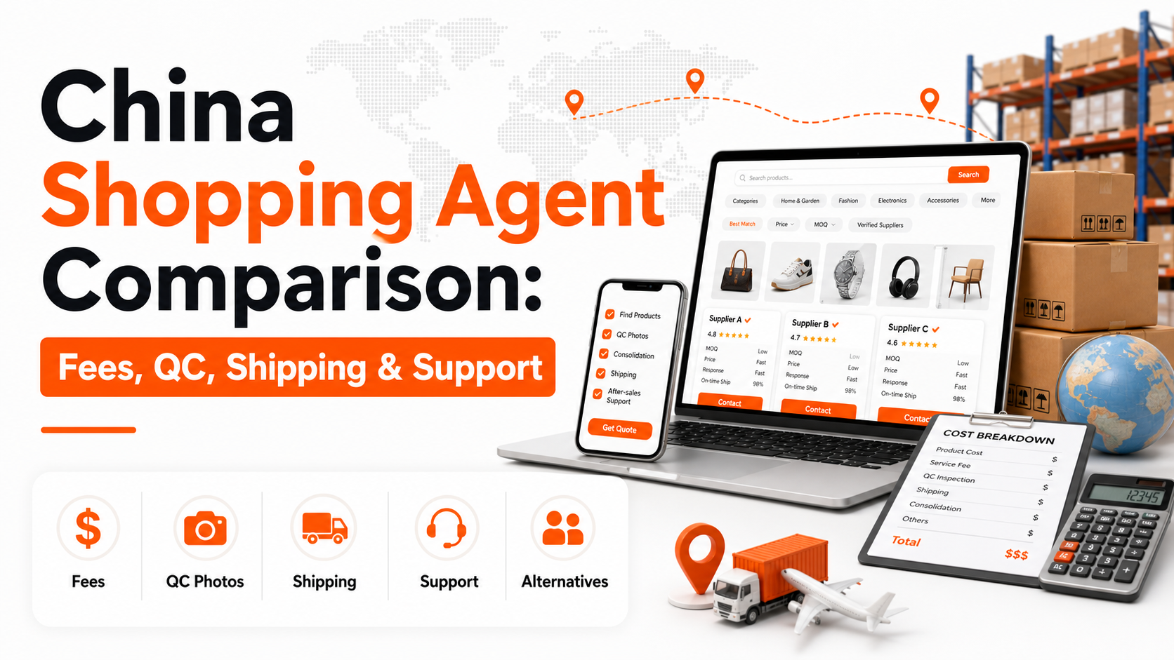 China shopping agent comparison for fees QC photos shipping support and alternatives