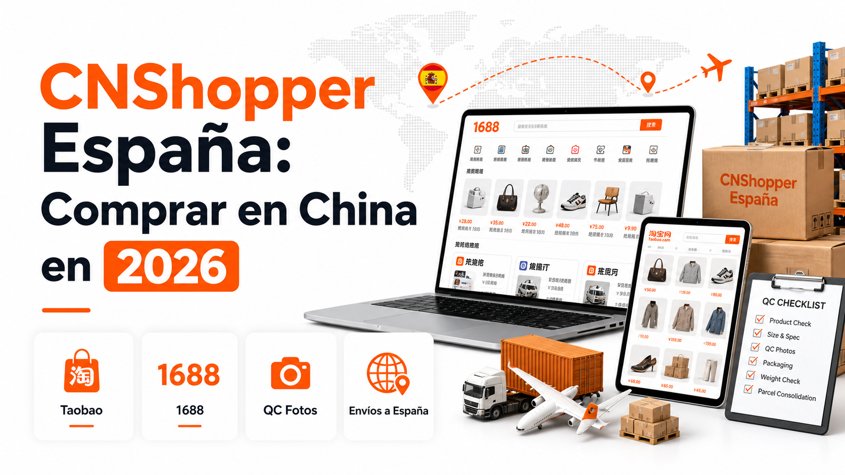 CNShopper España guía para comprar en China con Taobao 1688 fotos QC y envíos a España