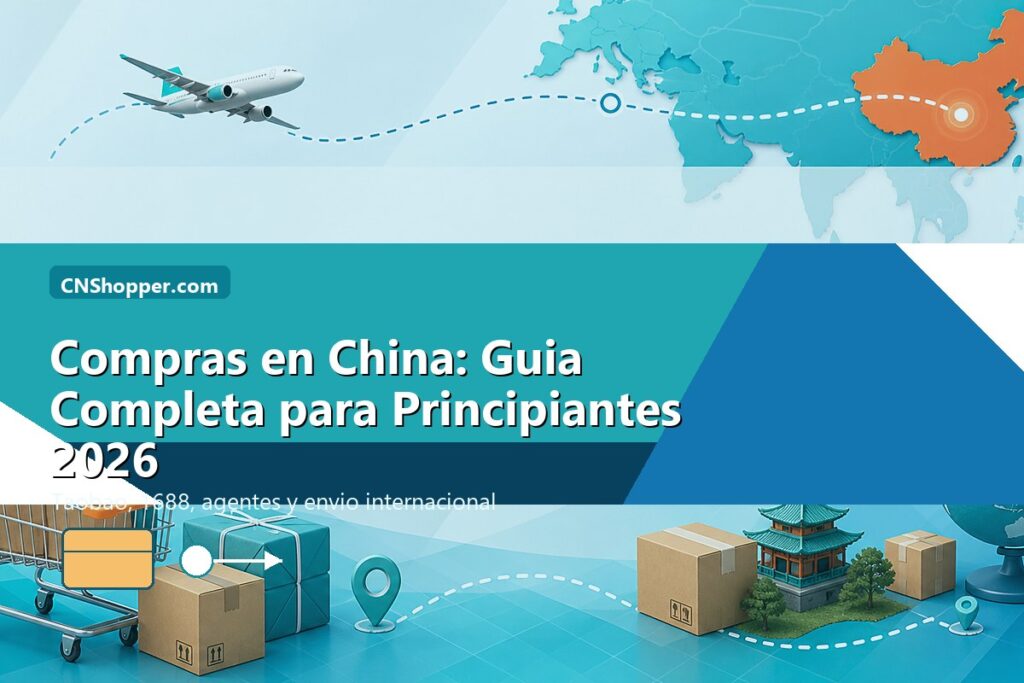 Portada estilo CNShopper.com para guia completa de compras en China para principiantes