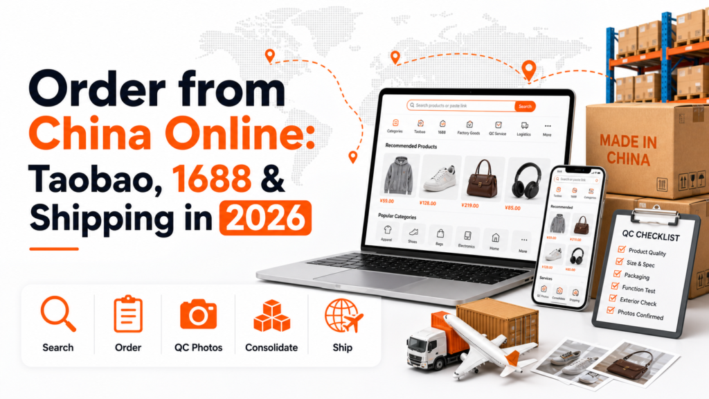 How to order from China online with Taobao, 1688, QC photos and international shipping in 2026